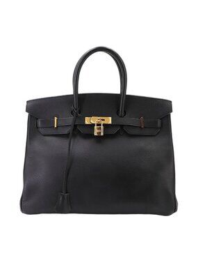 Hermes Birkin 35 Ardennes Black Hand Bag Gold